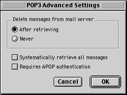 PowerMail 3 Mac POP3 Options