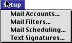 PowerMail 3 Mac Setup Menu